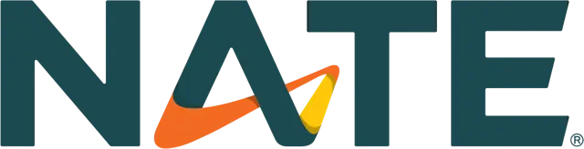 Stylized dark teal platypus with orange bill, orange limb, and yellow foot.